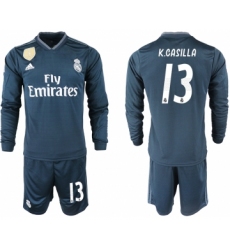 2018-19 Real Madrid 13 K.CASILLA Away Long Sleeve Soccer Jersey