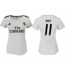 2018-19 Real Madrid 11 BALE Home Women Soccer Jersey