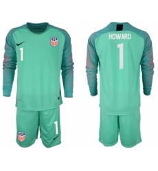 2018-19 USA 1 HOWARD Green Goalkeeper Long Sleeve Soccer Jersey