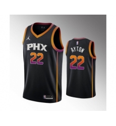 Men's Phoenix Suns #22 Deandre Ayton Balck Stitched Basketball Jersey