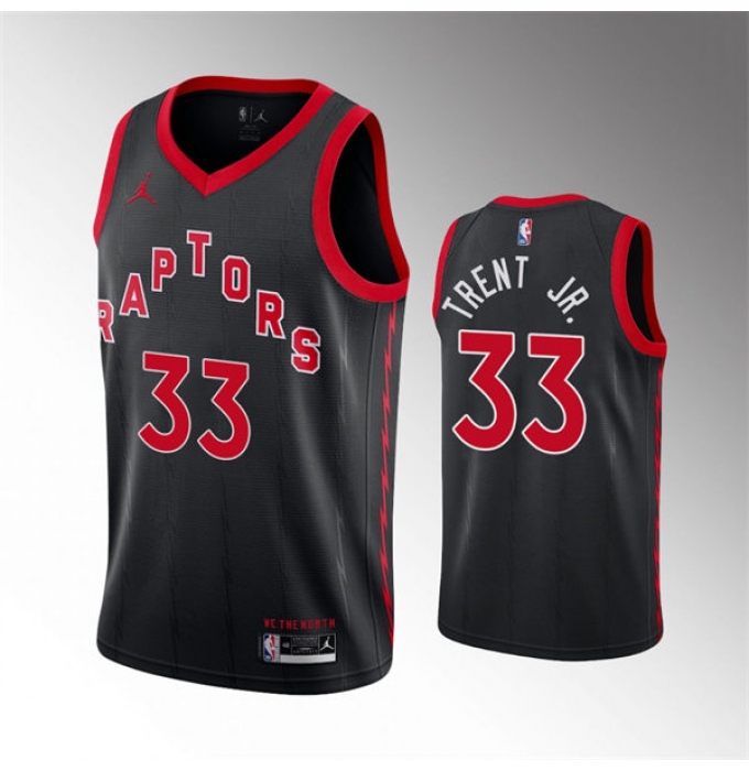 Men's Toronto Raptors #33 Gary Trent Jr. Black Statement Edition Jersey