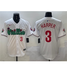 Men's Philadelphia Phillies #3 Bryce Harper White Phanatic Limited Stitched Jersey