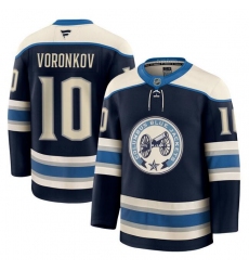 Men's Columbus Blue Jackets #10 Dmitri Voronkov Navy 2024-25 Alternate Stitched Hockey Jersey