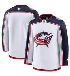 Men's Columbus Blue Jackets Blank White 2024-25 Away Stitched Hockey Jersey