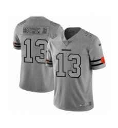 Men's Cleveland Browns #13 Odell Beckham Jr. Limited Gray Team Logo Gridiron Football Jersey
