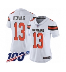 Women's Cleveland Browns #13 Odell Beckham Jr. White 100th Season Vapor Untouchable Limited Player Football Jersey