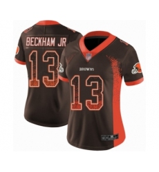 Women's Odell Beckham Jr. Limited Brown Nike Jersey NFL Cleveland Browns #13 Rush Drift Fashion