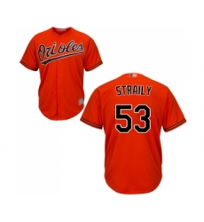 Men's Baltimore Orioles #53 Dan Straily Replica Orange Alternate Cool Base Baseball Jersey