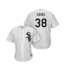 Men's Chicago White Sox #38 Ryan Goins Replica White Home Cool Base Baseball Jersey