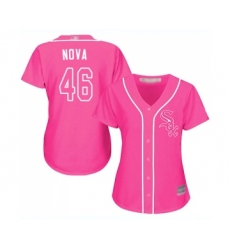 Women's Chicago White Sox #46 Ivan Nova Replica Pink Fashion Cool Base Baseball Jersey