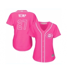 Women's Cincinnati Reds #27 Matt Kemp Replica Pink Fashion Cool Base Baseball Jersey