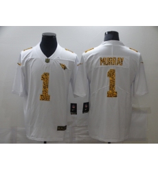 Men's Arizona Cardinals #1 Kyler Murray 2020 White Leopard Print Fashion Limited Stitched Jersey