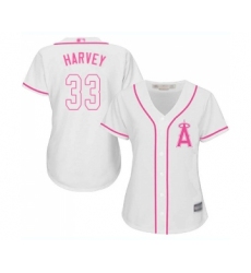 Women's Los Angeles Angels of Anaheim #33 Matt Harvey Replica White Fashion Cool Base Baseball Jersey