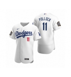 Men's Los Angeles Dodgers #11 A.J. Pollock Nike White 2020 World Series Authentic Jersey