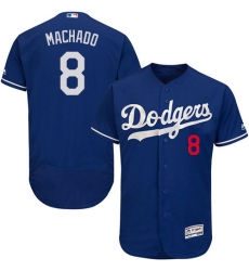 Men's Majestic Los Angeles Dodgers #8 Manny Machado Royal Blue Alternate Flex Base Authentic Collection MLB Jersey