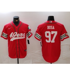 Men's San Francisco 49ers #97 Nick Bosa Red Mexico Cool Base Stitched Baseball Jersey