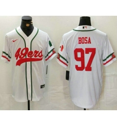 Men's San Francisco 49ers #97 Nick Bosa White Mexico Cool Base Stitched Baseball Jersey