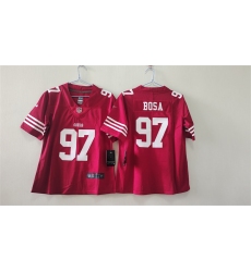 Women's San Francisco 49ers #97 Nick Bosa Red Vapor Football Stitched Jersey(Run Small)