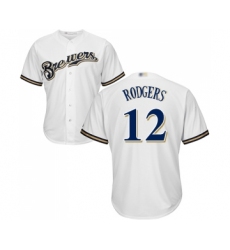 Youth Milwaukee Brewers #12 Aaron Rodgers Replica White Alternate Cool Base Baseball Jersey