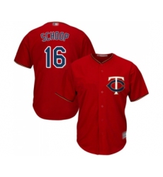 Men's Minnesota Twins #16 Jonathan Schoop Replica Scarlet Alternate Cool Base Baseball Jersey