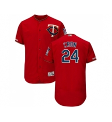 Men's Minnesota Twins #24 C. J. Cron Scarlet Alternate Flex Base Authentic Collection Baseball Jersey