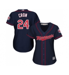 Women's Minnesota Twins #24 C. J. Cron Replica Navy Blue Alternate Road Cool Base Baseball Jersey