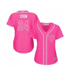 Women's Minnesota Twins #24 C. J. Cron Replica Pink Fashion Cool Base Baseball Jersey