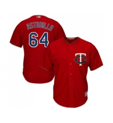Men's Minnesota Twins #64 Willians Astudillo Replica Scarlet Alternate Cool Base Baseball Jersey