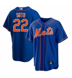 Men New York Mets Juan Soto #22 Blue Cool Base Stitched MLB Jersey