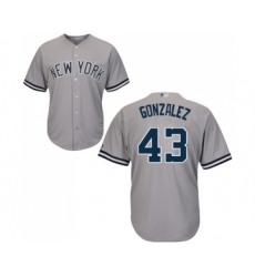 Youth New York Yankees #43 Gio Gonzalez Authentic Grey Road Baseball Jersey