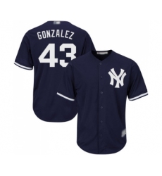 Youth New York Yankees #43 Gio Gonzalez Authentic Navy Blue Alternate Baseball Jersey