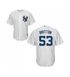 Men's New York Yankees #53 Zach Britton Replica White Home Baseball Jersey