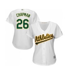 Women's Oakland Athletics #26 Matt Chapman Replica White Home Cool Base Baseball Jersey