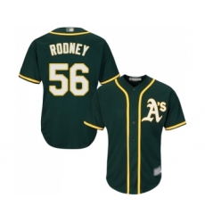 Men's Oakland Athletics #56 Fernando Rodney Replica Green Alternate 1 Cool Base Baseball Jersey