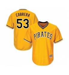 Men's Pittsburgh Pirates #53 Melky Cabrera Replica Gold Alternate Cool Base Baseball Jersey