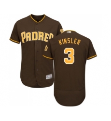 Men's San Diego Padres #3 Ian Kinsler Brown Alternate Flex Base Authentic Collection Baseball Jersey