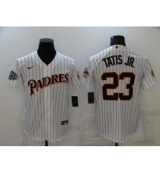 Men's Nike San Diego Padres #23 Fernando Tatis Jr. White Throwback Stitched Baseball Jersey