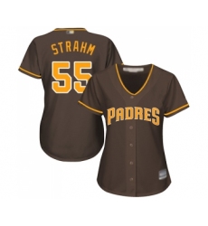 Women's San Diego Padres #55 Matt Strahm Replica Brown Alternate Cool Base Baseball Jersey
