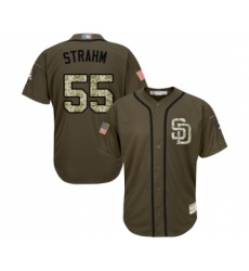 Youth San Diego Padres #55 Matt Strahm Authentic Green Salute to Service Cool Base Baseball Jersey