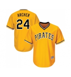 Men's Pittsburgh Pirates #24 Chris Archer Replica Gold Alternate Cool Base Baseball Jersey