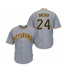 Men's Pittsburgh Pirates #24 Chris Archer Replica Grey Road Cool Base Baseball Jersey