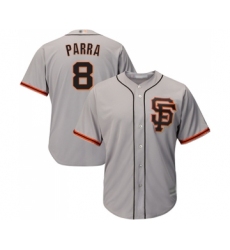 Men's San Francisco Giants #8 Gerardo Parra Replica Grey Road 2 Cool Base Baseball Jersey