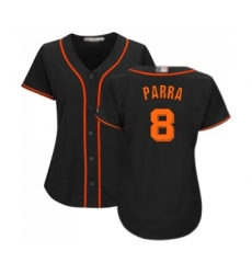 Women's San Francisco Giants #8 Gerardo Parra Replica Black Alternate Cool Base Baseball Jersey
