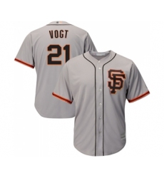 Men's San Francisco Giants #21 Stephen Vogt Replica Grey Road 2 Cool Base Baseball Jersey