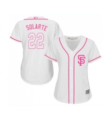 Women's San Francisco Giants #22 Yangervis Solarte Replica White Fashion Cool Base Baseball Jersey
