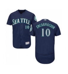 Men's Seattle Mariners #10 Edwin Encarnacion Navy Blue Alternate Flex Base Authentic Collection Baseball Jersey