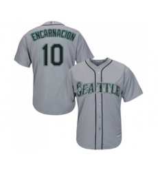 Youth Seattle Mariners #10 Edwin Encarnacion Replica Grey Road Cool Base Baseball Jersey