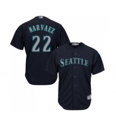 Men's Seattle Mariners #22 Omar Narvaez Replica Navy Blue Alternate 2 Cool Base Baseball Jersey