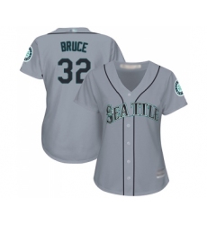 Women's Seattle Mariners #32 Jay Bruce Replica Grey Road Cool Base Baseball Jersey