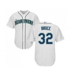 Youth Seattle Mariners #32 Jay Bruce Replica White Home Cool Base Baseball Jersey